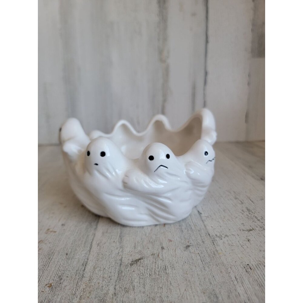 Lillian vernon Ghost candy‎ bowl ceramic vintage Halloween home decor